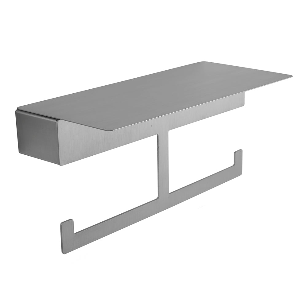 Double Straight Toilet Roll Holder – NEO – Brushed Stainless Steel