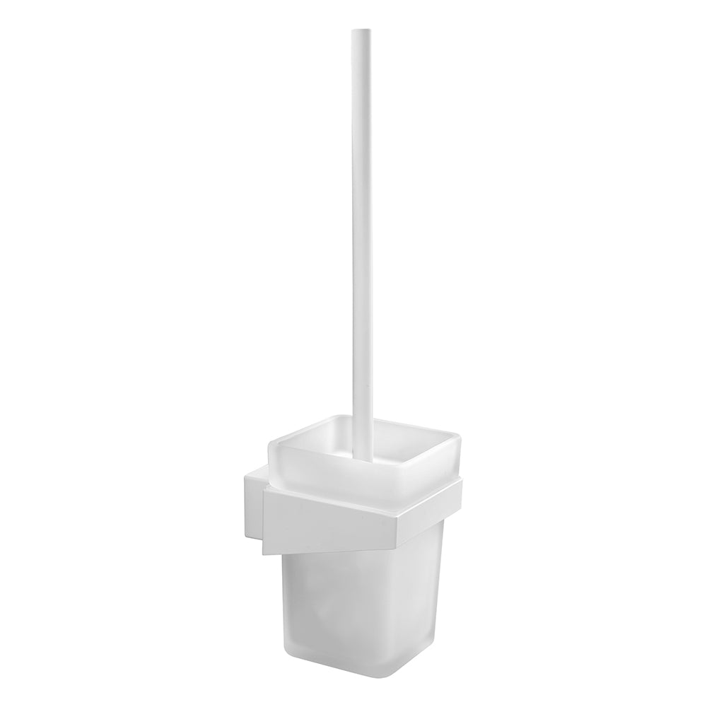 Wall-Mounted Glass Toilet Brush Holder – NEO – Matt White