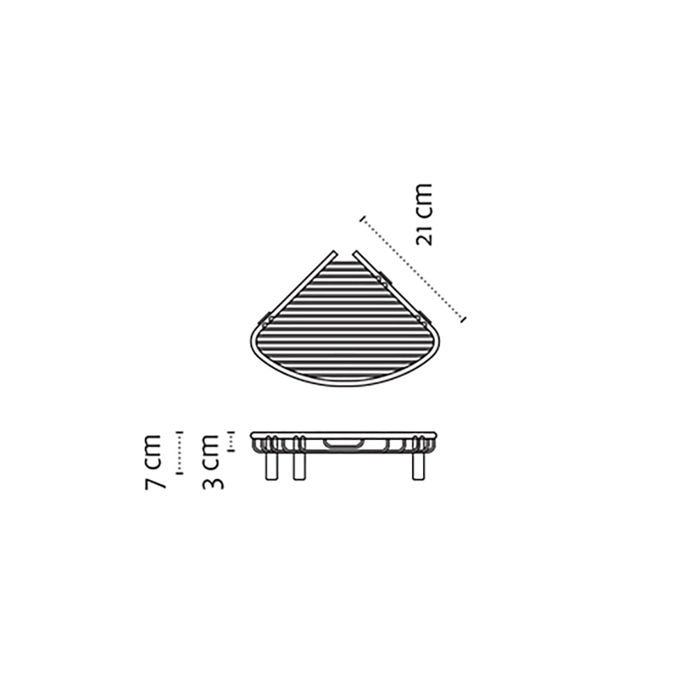 Shallow Corner Basket – NETS – Matt White — dimensions