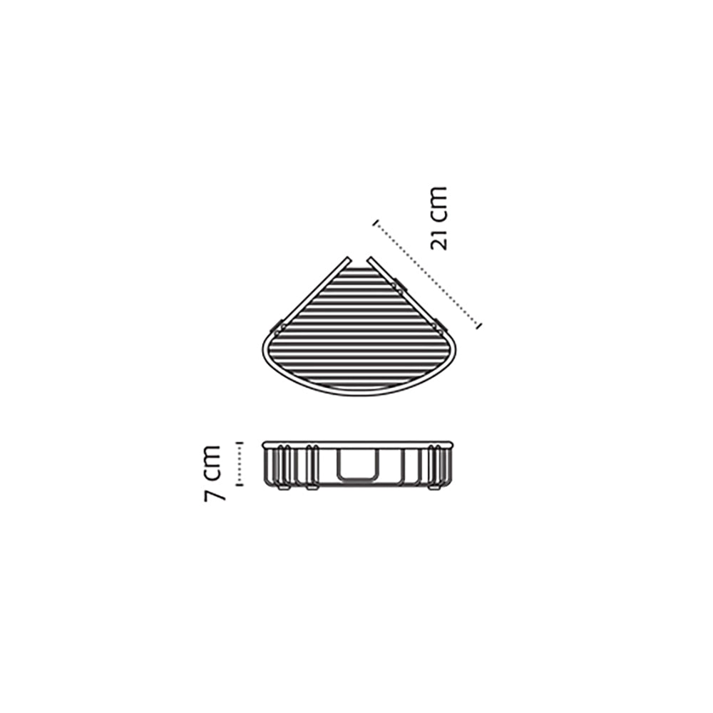 Deep Corner Shower Basket – NETS – Matt White — dimensions