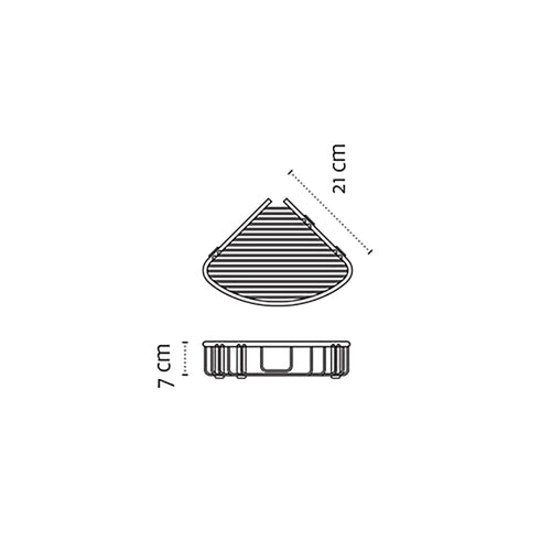 Deep Corner Shower Basket – NETS – Matt White — dimensions