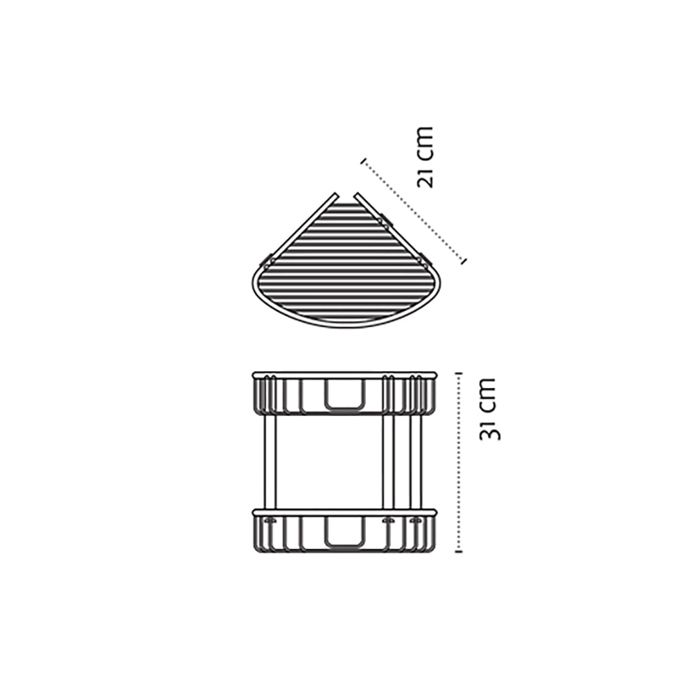Two-Tier Deep Corner Basket – NETS – Matt White — dimensions