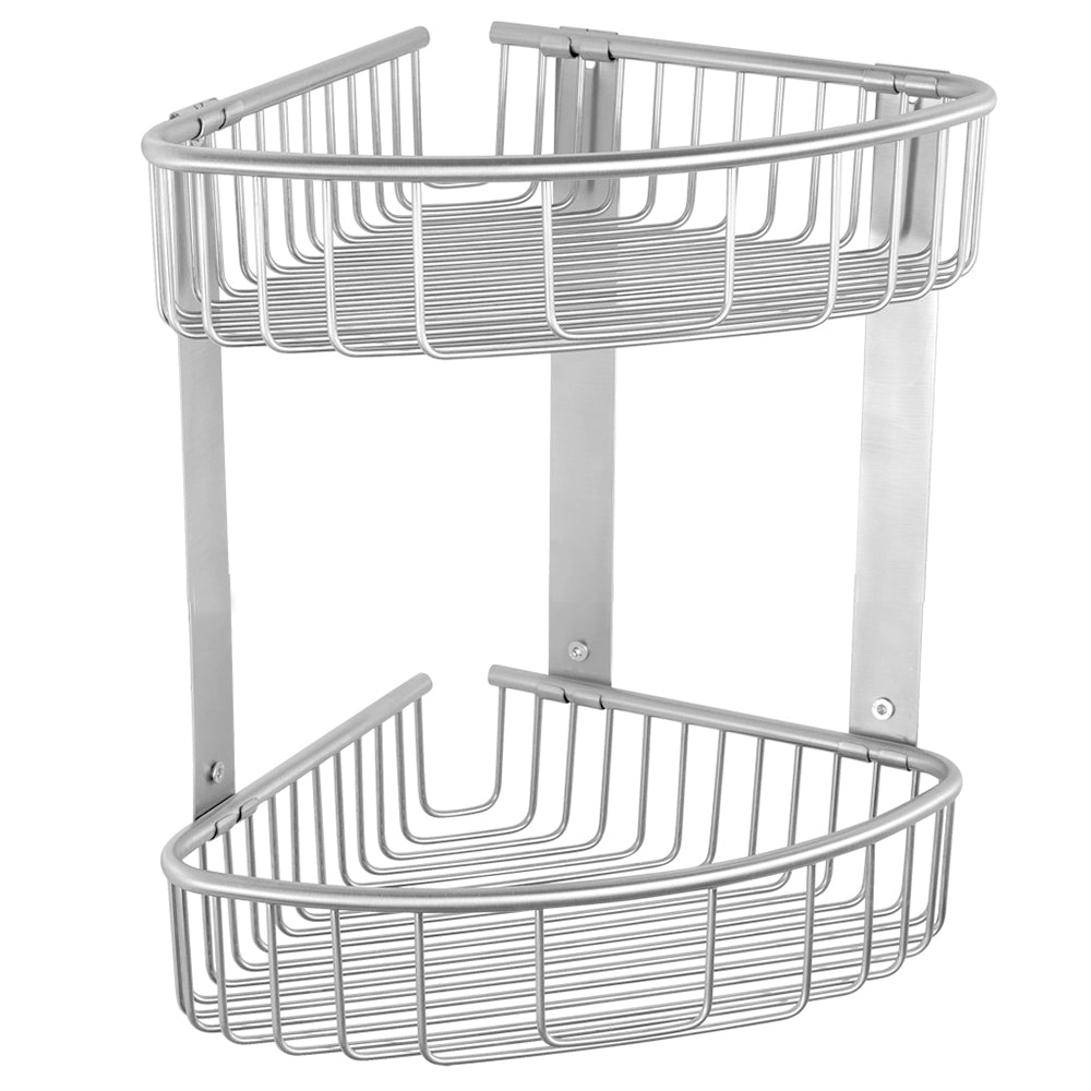 Two-Tier Deep Corner Basket – NETS – Brushed Stainless Steel