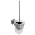 Wall-Mounted Glass Toilet Brush Holder – QUATTRO – Brushed Stainless Steel
