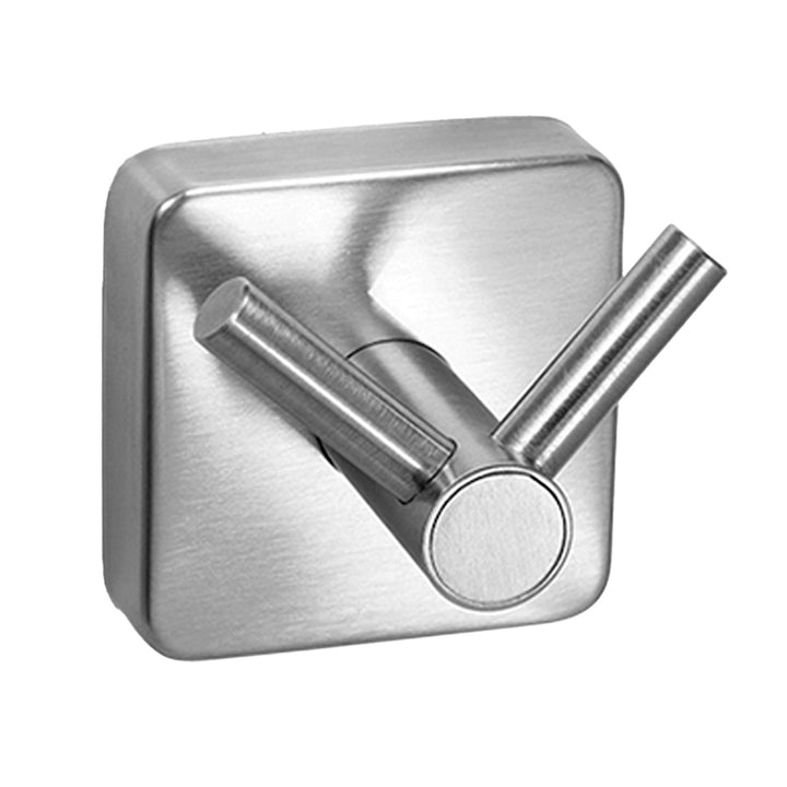 Double Hook – QUATTRO – Brushed Stainless Steel