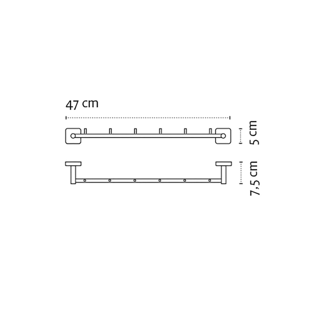 Six-Hook Hanger – QUATTRO — dimensions