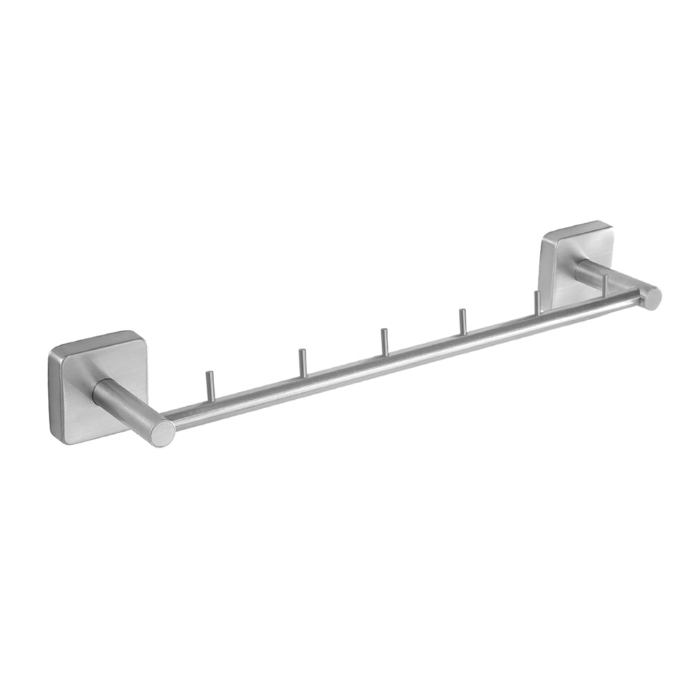 Six-Hook Hanger – QUATTRO – Brushed Stainless Steel