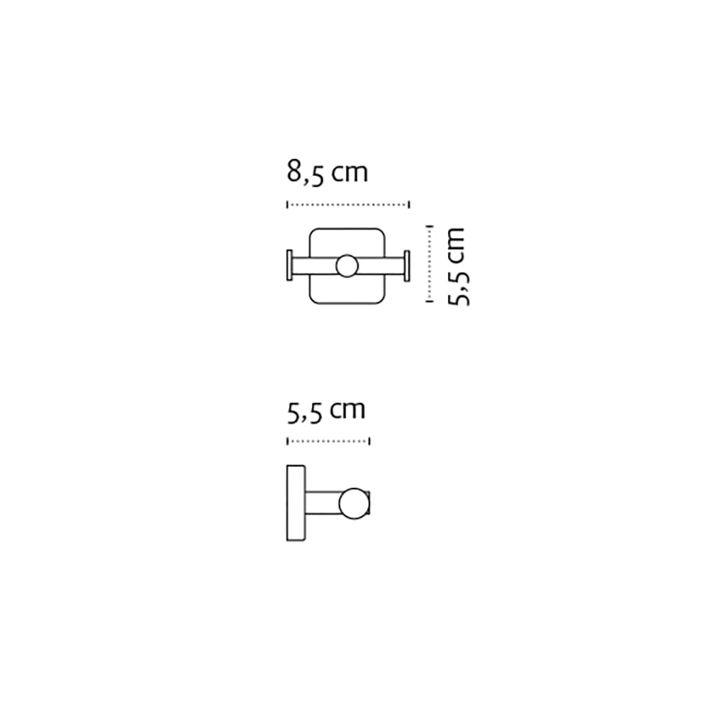 Two-Hook Hanger – QUATTRO — dimensions
