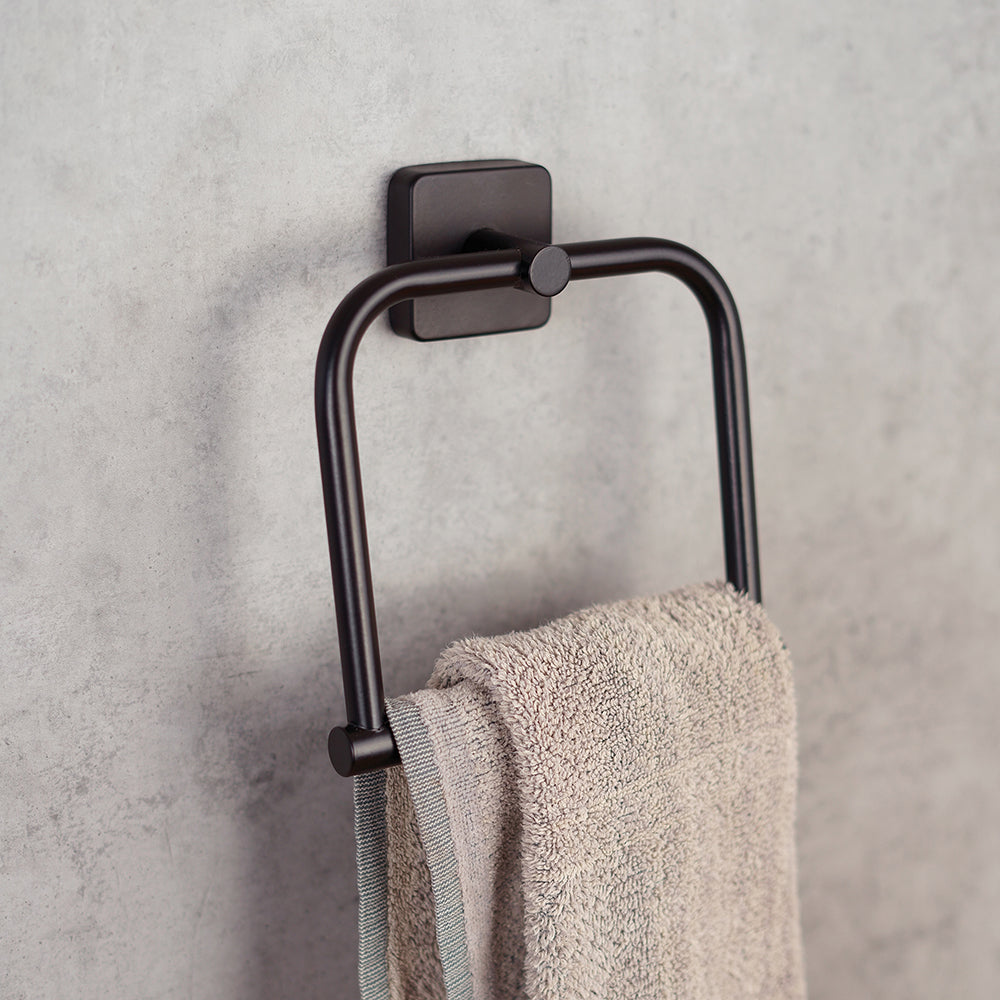 Towel Ring - Straight – QUATTRO – Matt Black — interior view