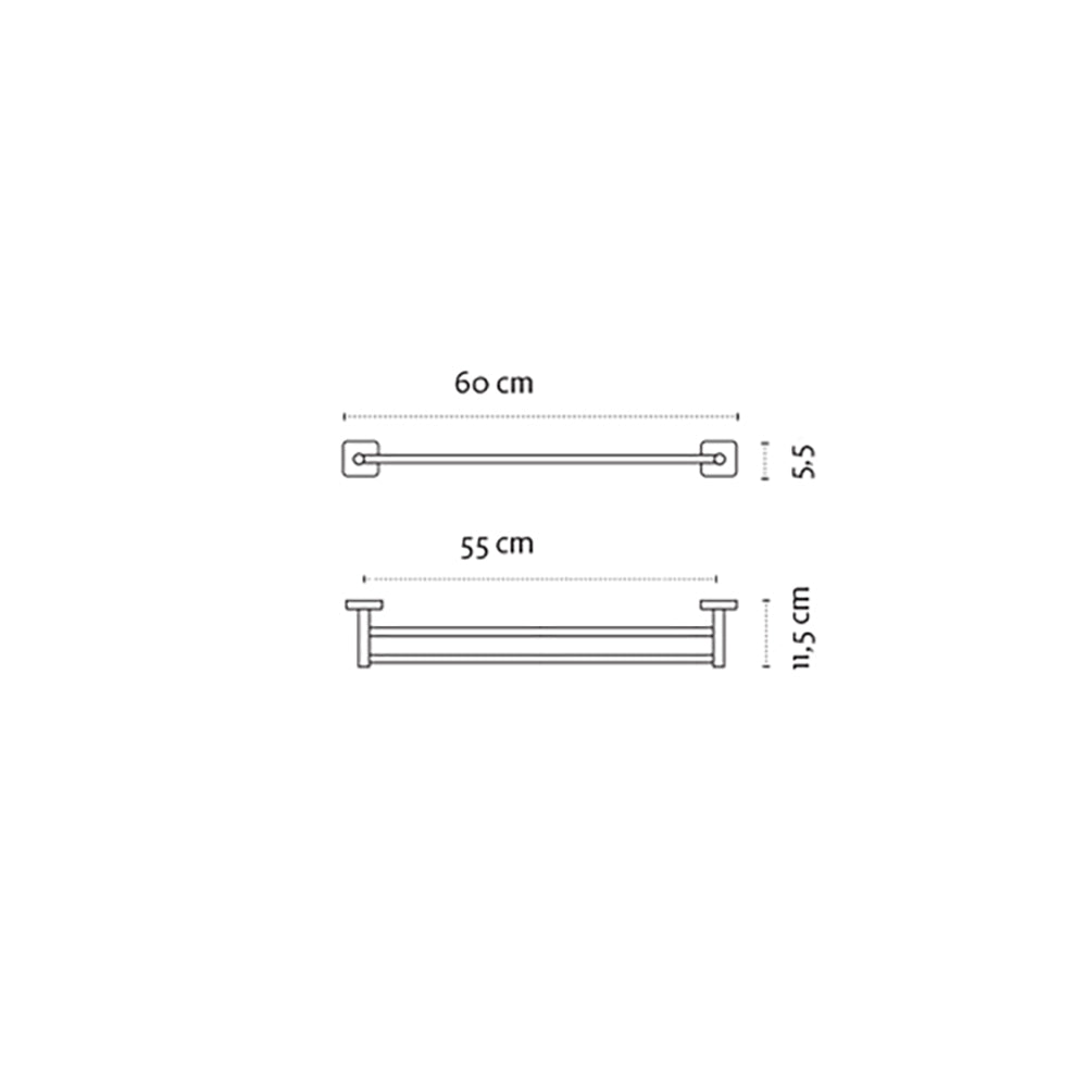 Double Towel Bar – QUATTRO — dimensions