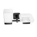 Glass Tumbler and Soap Dish Holder – QUATTRO – Matt Black