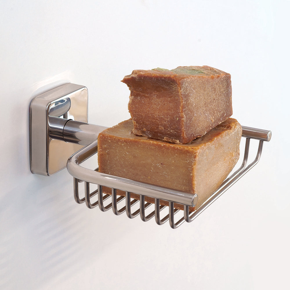 Wire Soap Dish – QUATTRO – Polished Stainless Steel — interior view