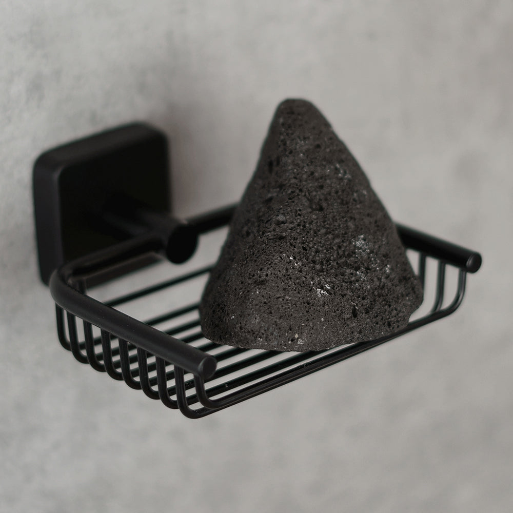 Wire Soap Dish – QUATTRO – Matt Black — interior view