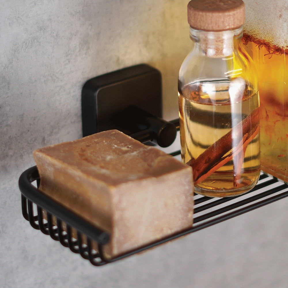 Double Wire Soap Dish – QUATTRO – Matt Black — interior view
