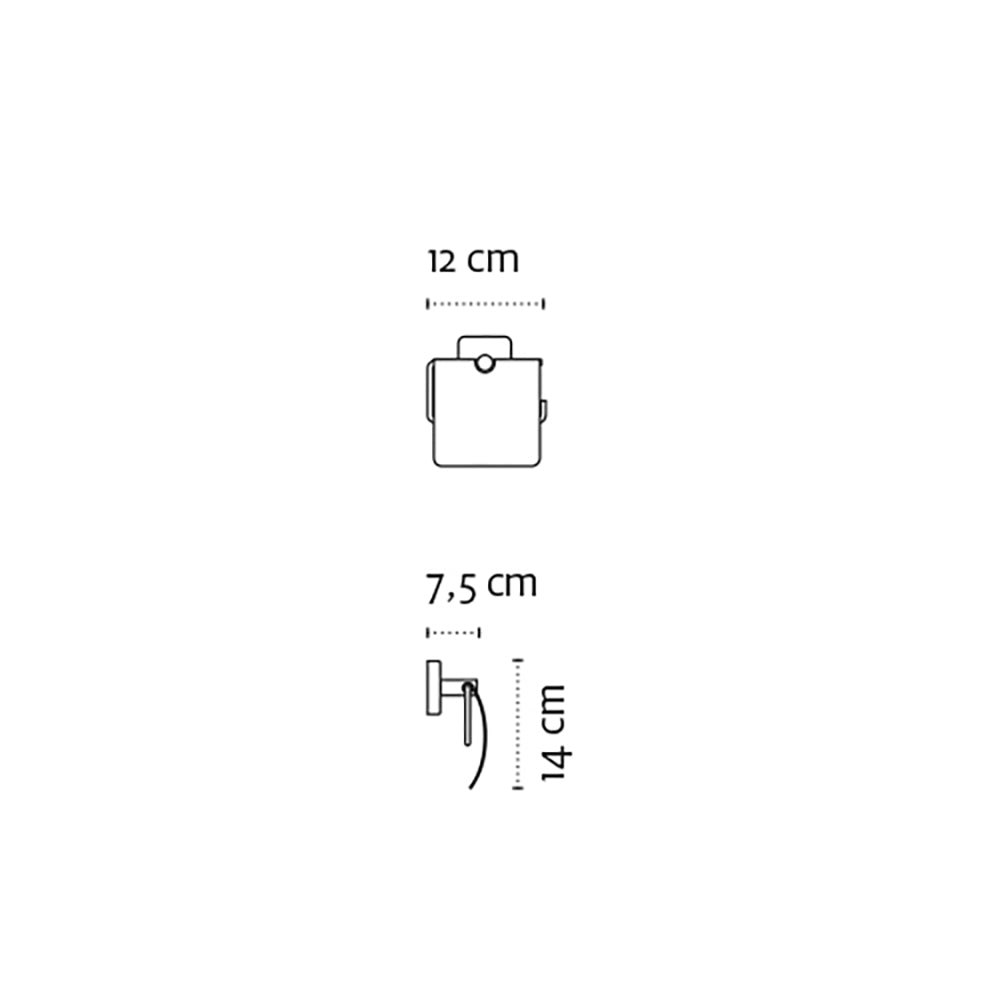 Toilet Roll Holder - With Cover – QUATTRO — dimensions