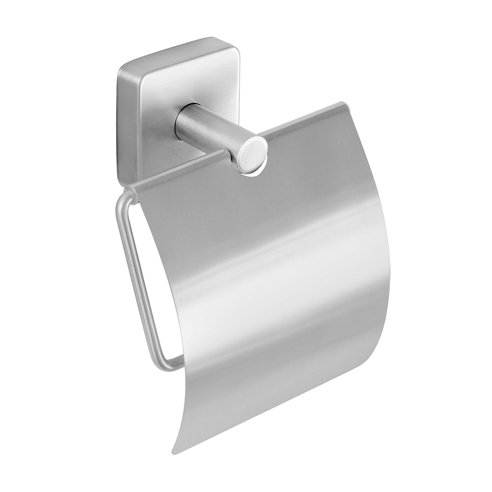Toilet Roll Holder - With Cover – QUATTRO – Brushed Stainless Steel