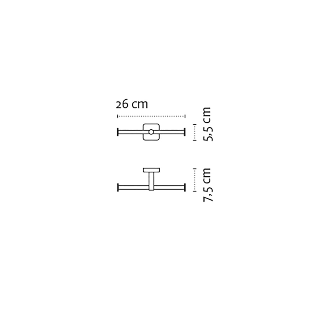 Toilet Roll Holder - Double – QUATTRO — dimensions