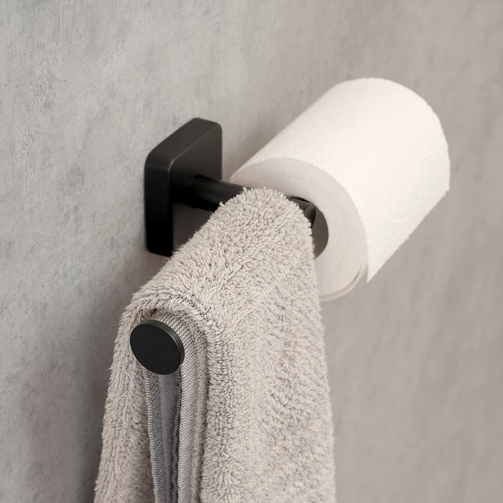 Toilet Roll Holder - Double – QUATTRO – Matt Black — interior view