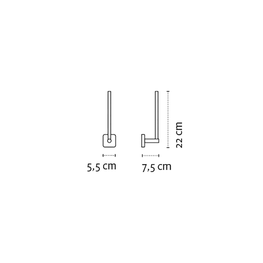 Toilet Roll Holder - Vertical Double – QUATTRO — dimensions