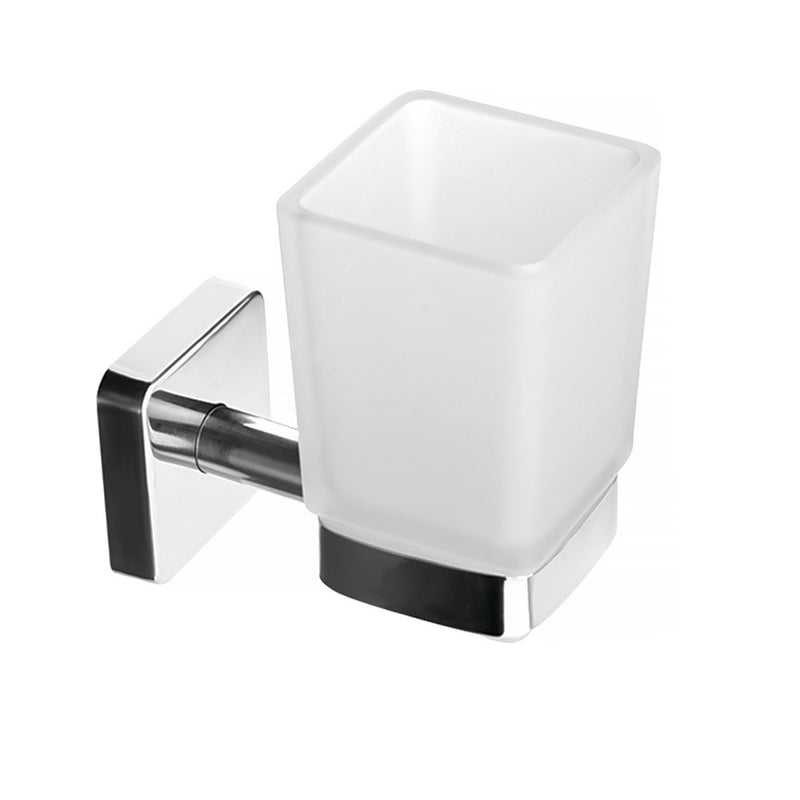 Glass Tumbler Holder – QUATTRO – Polished Stainless Steel