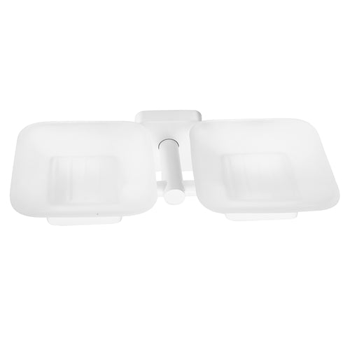Double Glass Soap Dish – QUATTRO – Matt White