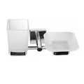 Glass Tumbler and Soap Dish Holder – QUATTRO – Polished Stainless Steel