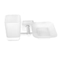 Glass Tumbler and Soap Dish Holder – QUATTRO – Matt White