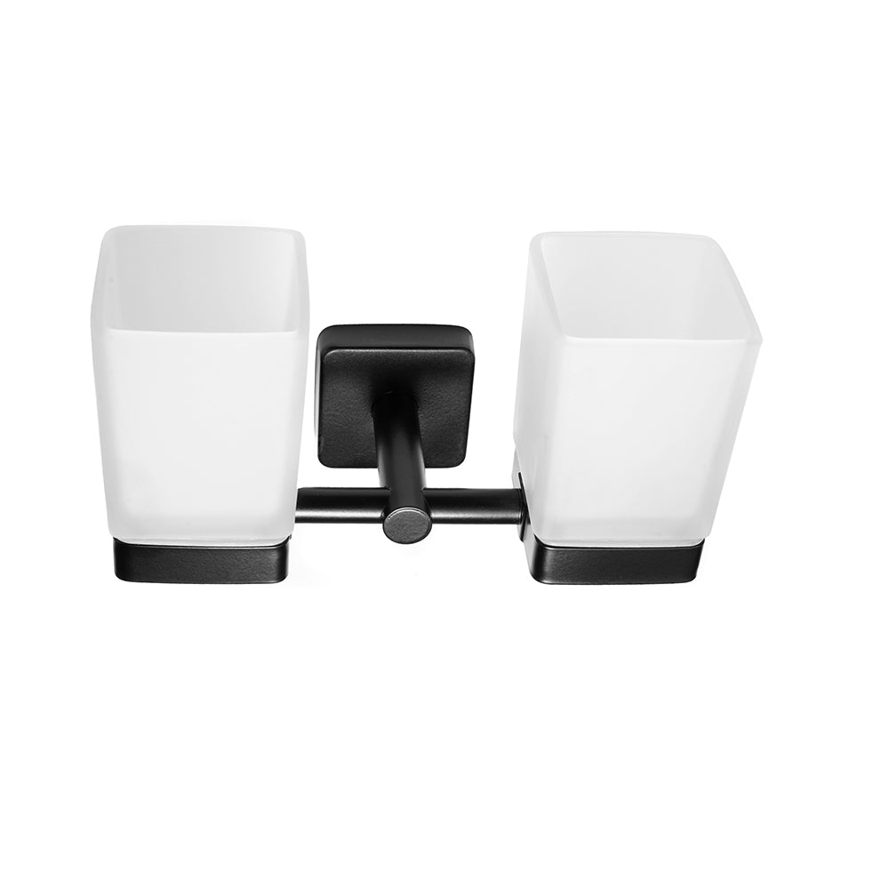 Double Glass Tumbler Holder – QUATTRO – Matt Black