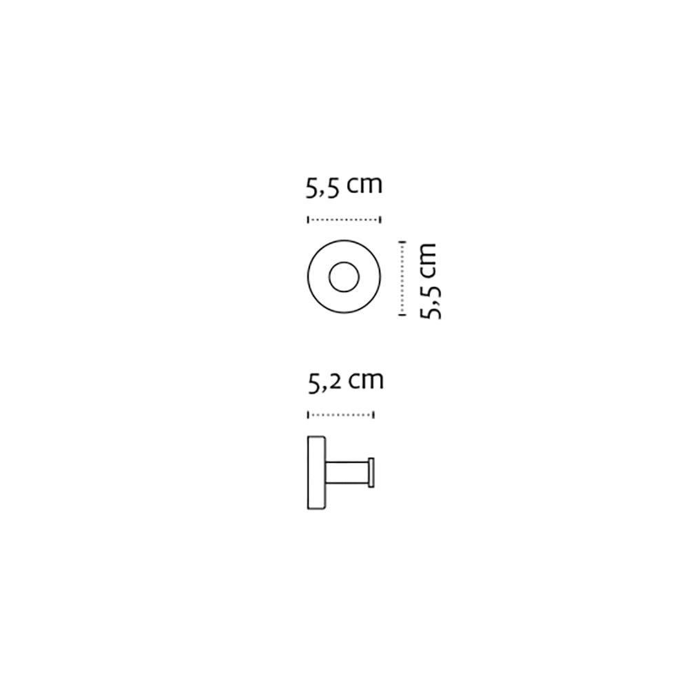 Single Hook – UNO – Matt White — dimensions