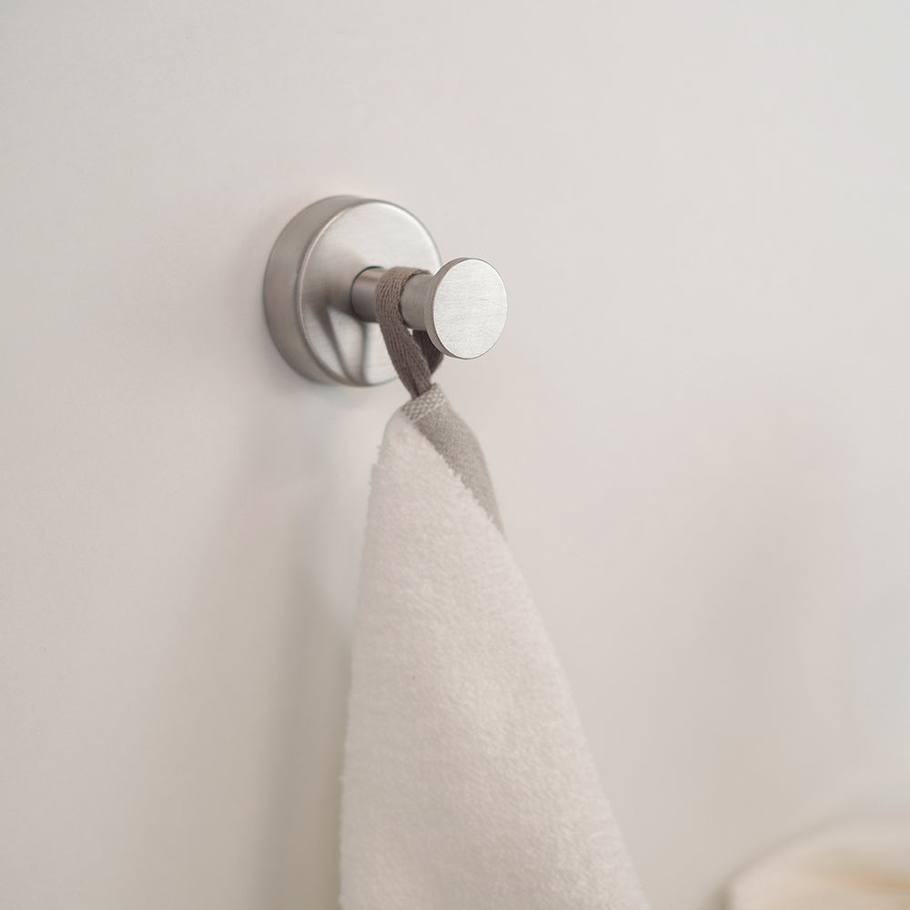 Single Hook – UNO – Brushed Stainless Steel — interior view