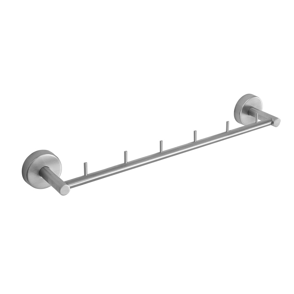 Six-Hook Rack – UNO – Brushed Stainless Steel