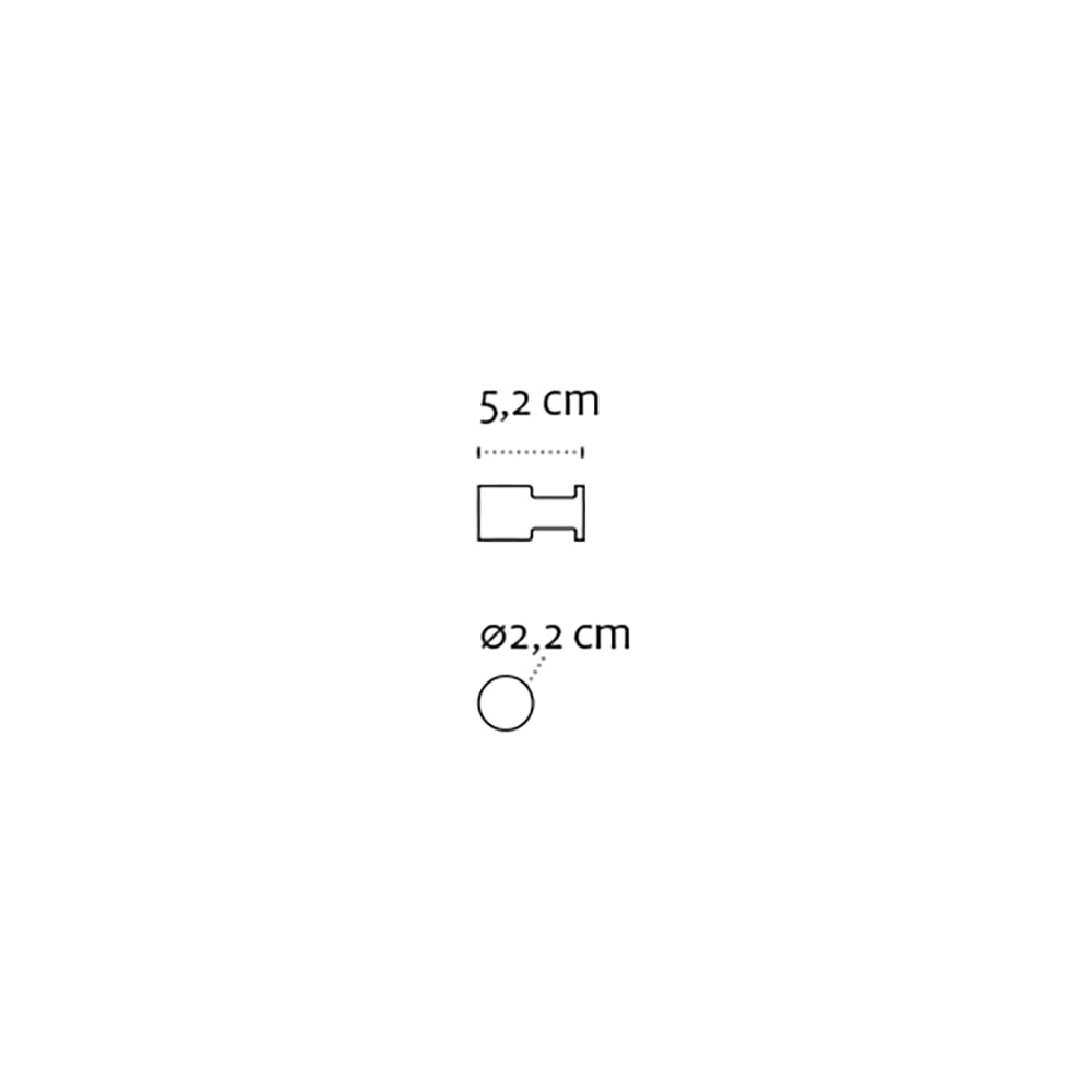 Straight Hook – UNO – Matt White — dimensions