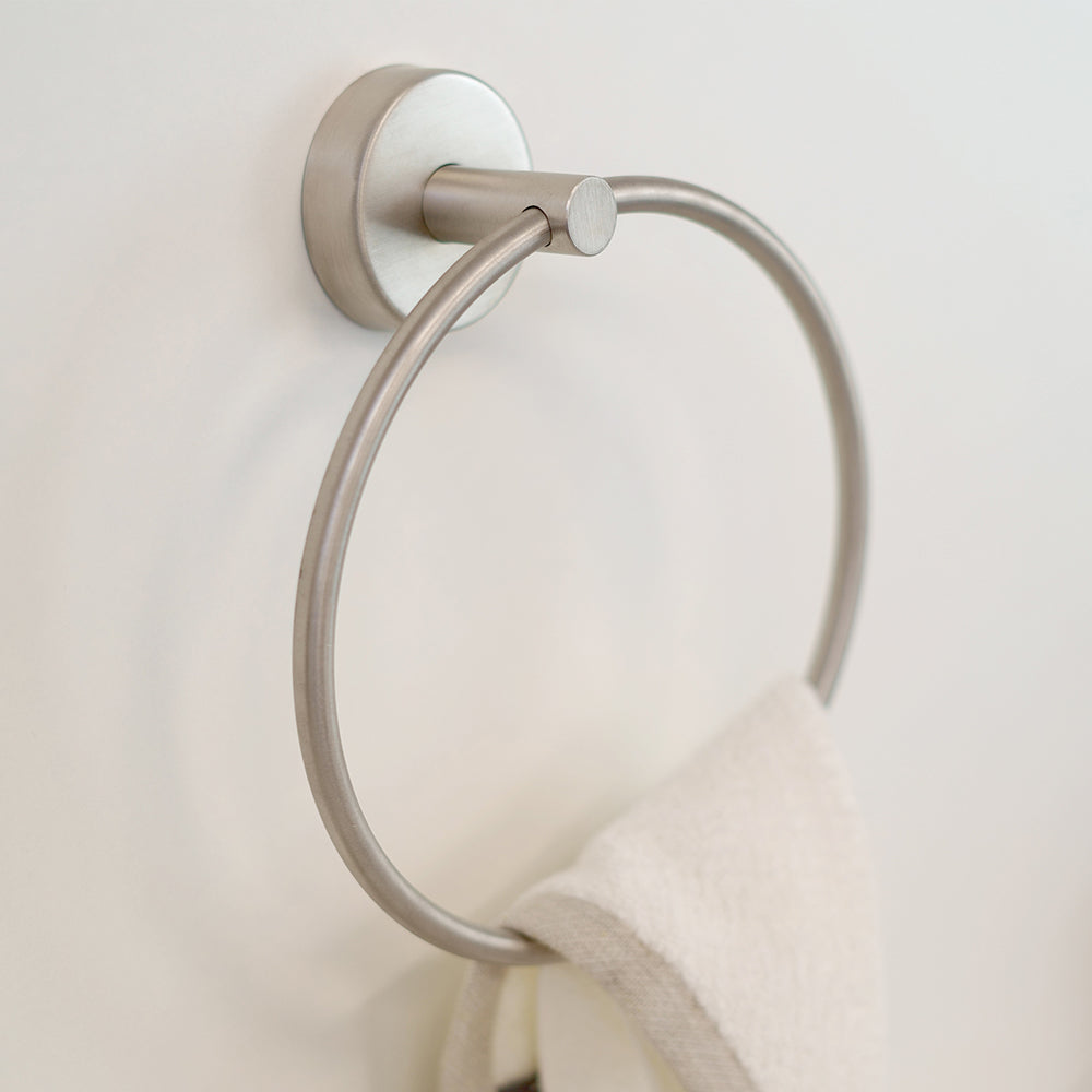 Round Towel Ring – UNO – Brushed Stainless Steel — interior view