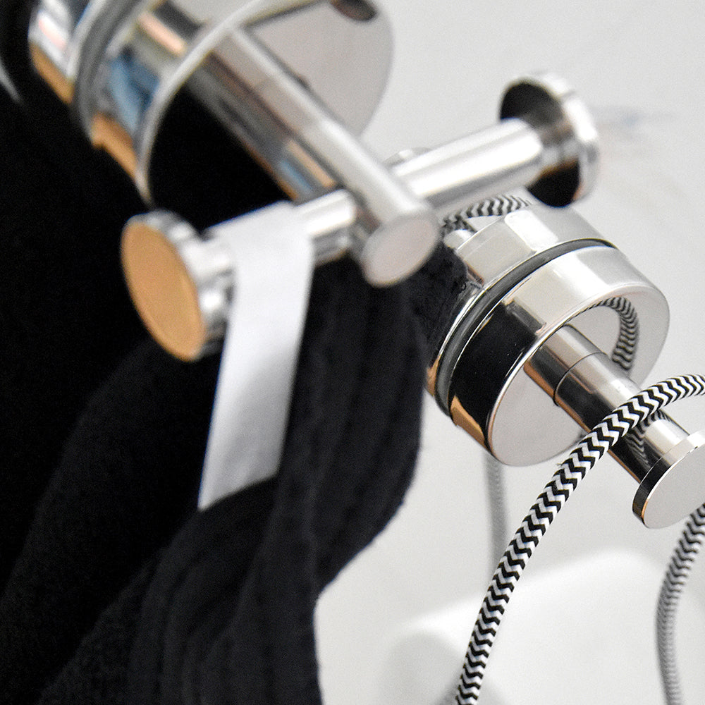 Two-Hook Hanger – UNO – Polished Stainless Steel — interior view