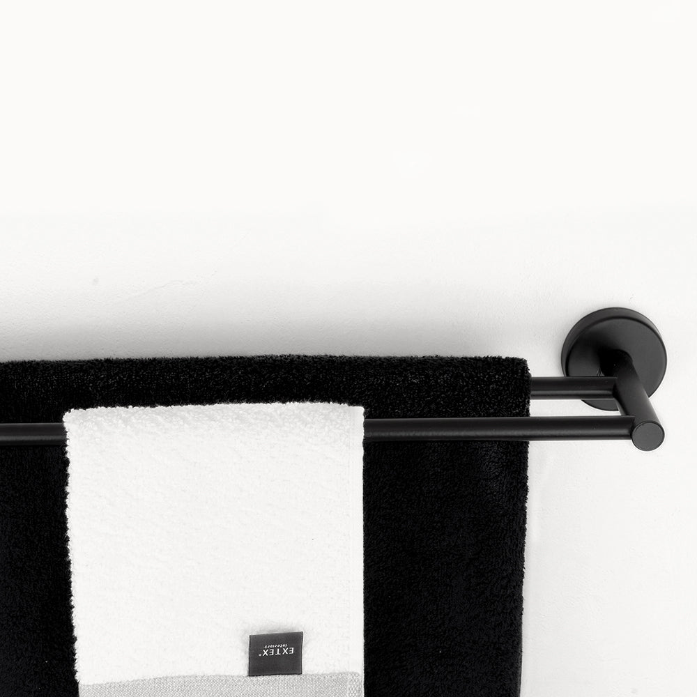 Double Towel Bar – UNO – Matt Black — interior view