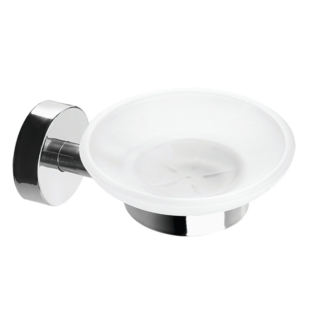 Glass Soap Dish – UNO – Polished Stainless Steel