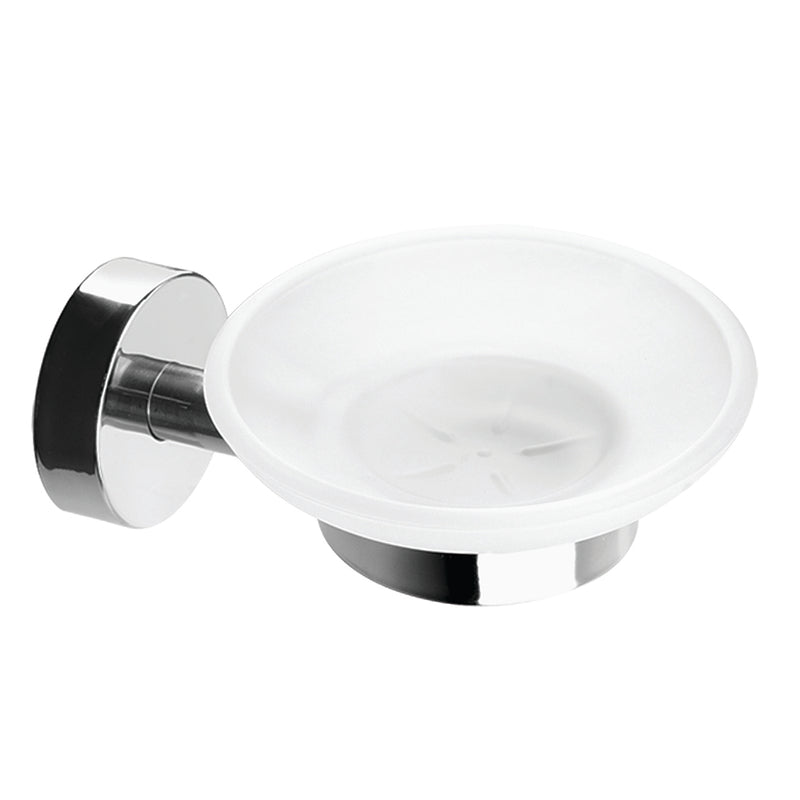 Glass Soap Dish – UNO – Polished Stainless Steel