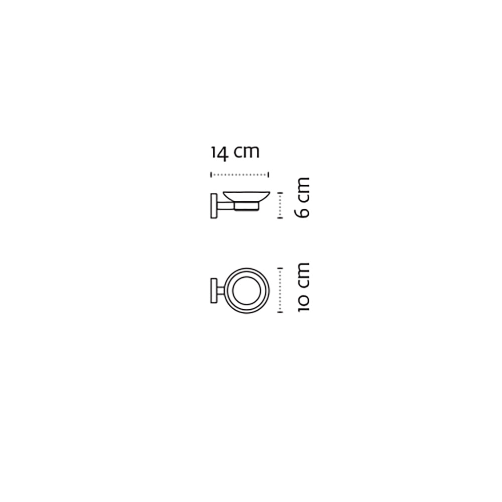 Glass Soap Dish – UNO – Matt White — dimensions
