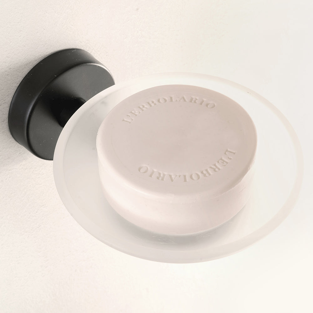 Glass Soap Dish – UNO – Matt Black — interior view