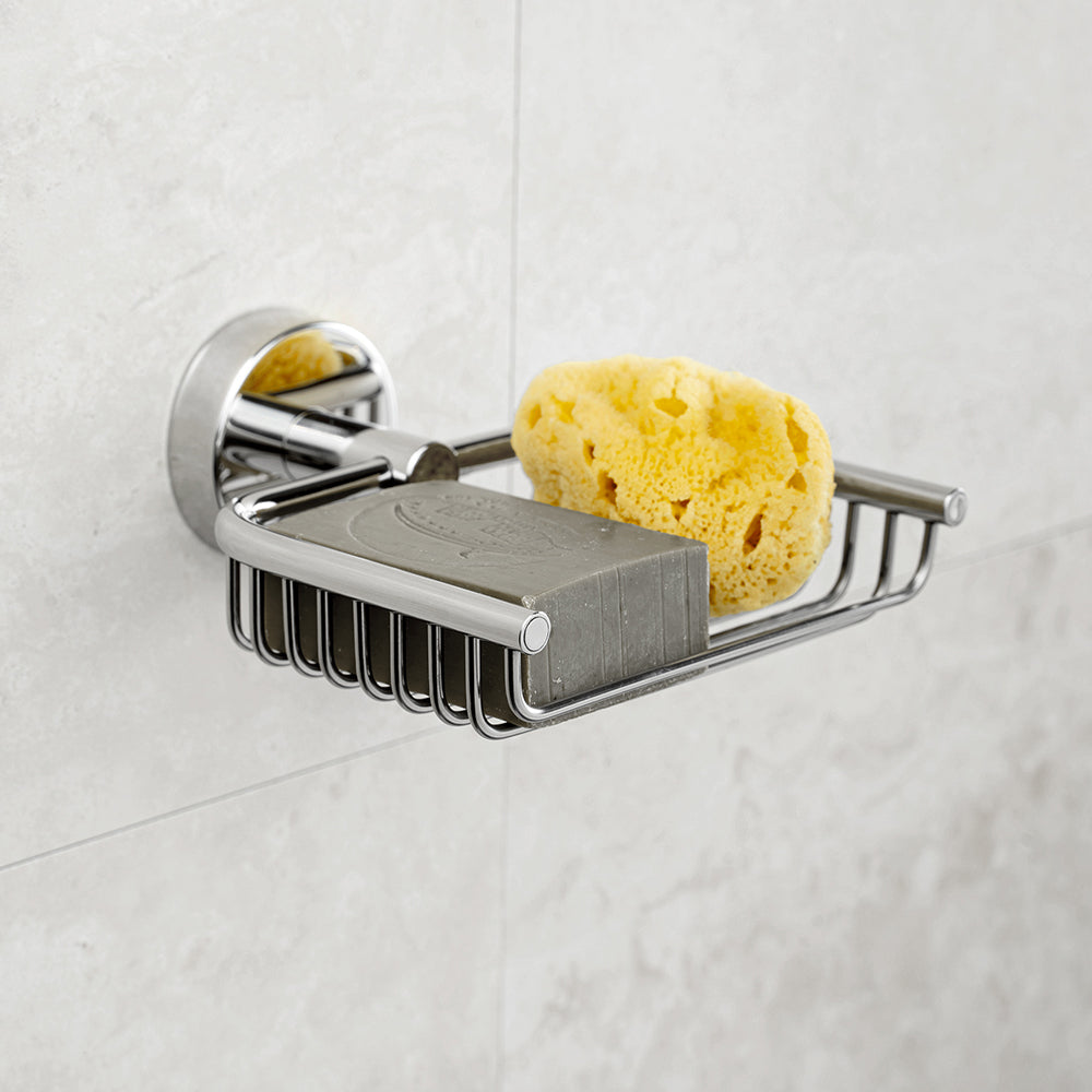 Wire Soap Dish – UNO – Polished Stainless Steel — interior view