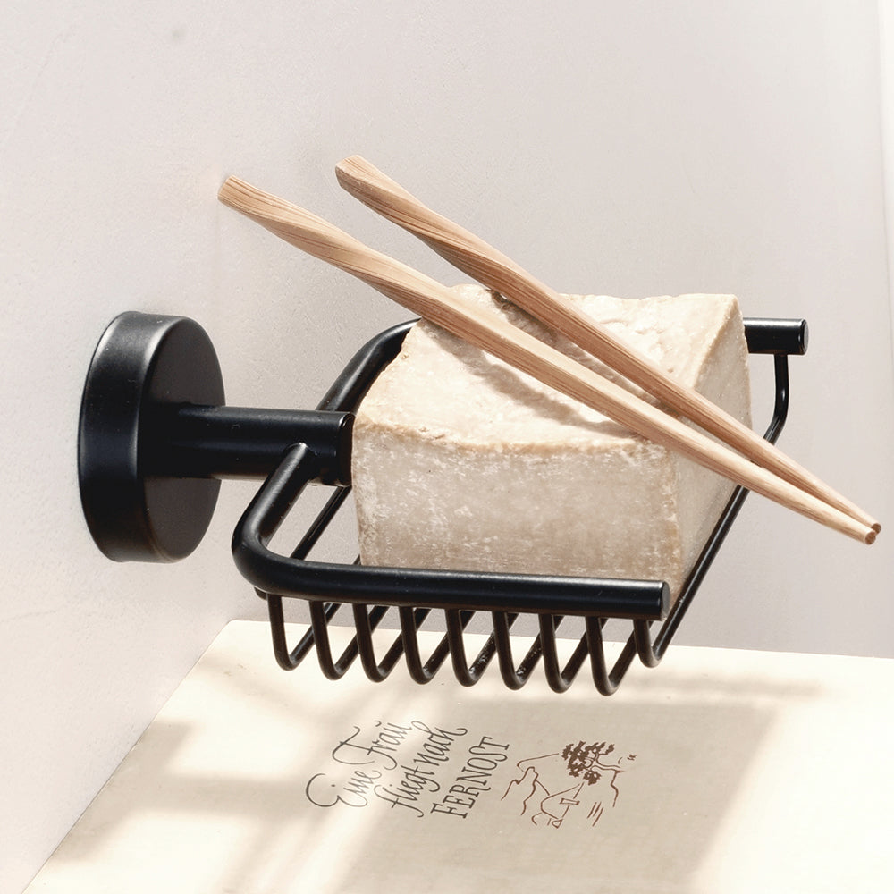 Wire Soap Dish – UNO – Matt Black — interior view