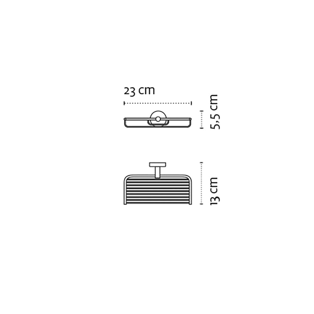 Double Wire Soap Dish – UNO – Matt White — dimensions