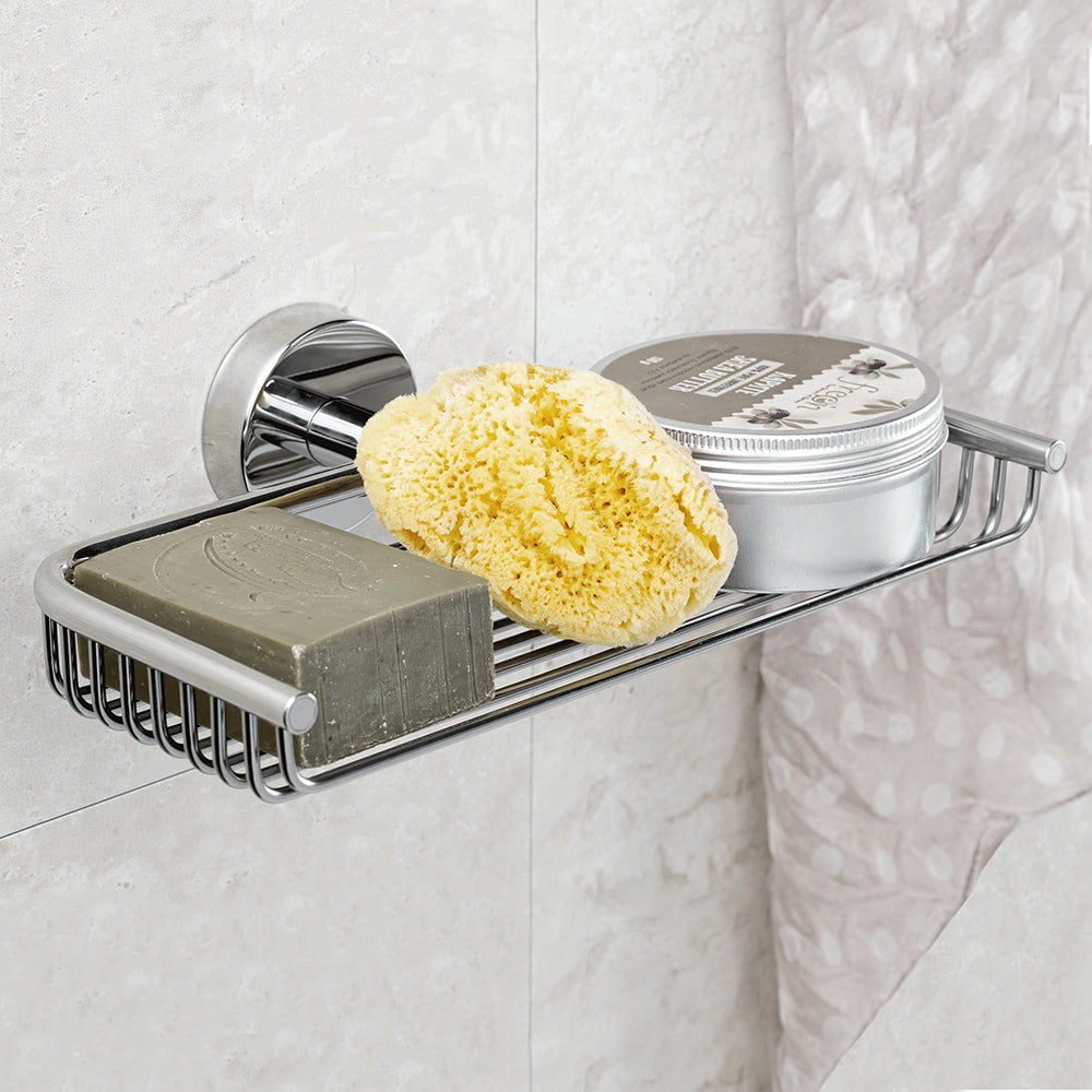 Double Wire Soap Dish – UNO – Polished Stainless Steel — interior view