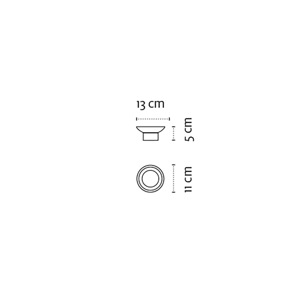 Freestanding Glass Soap Dish – UNO – Matt White — dimensions