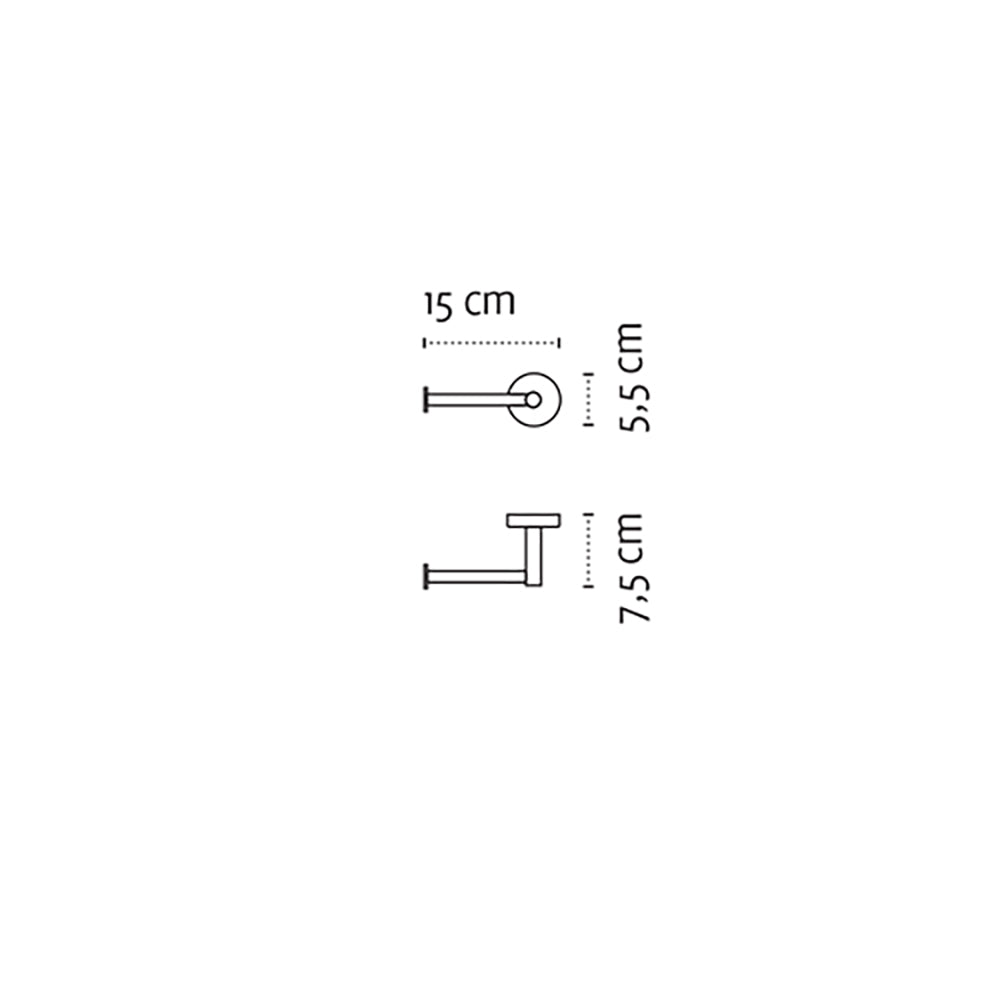 Toilet Roll Holder – UNO – Matt White — dimensions