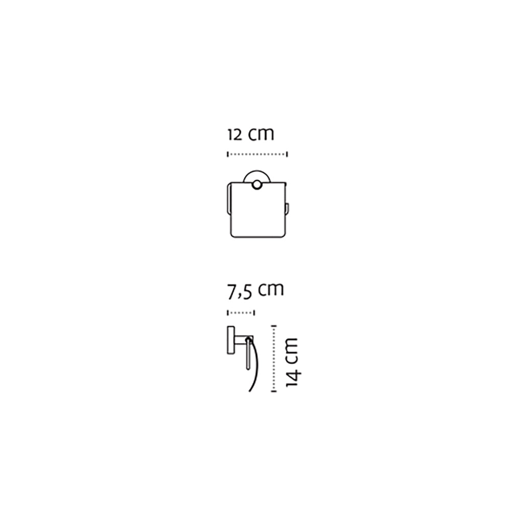 Toilet Roll Holder with Cover – UNO – Matt White — dimensions