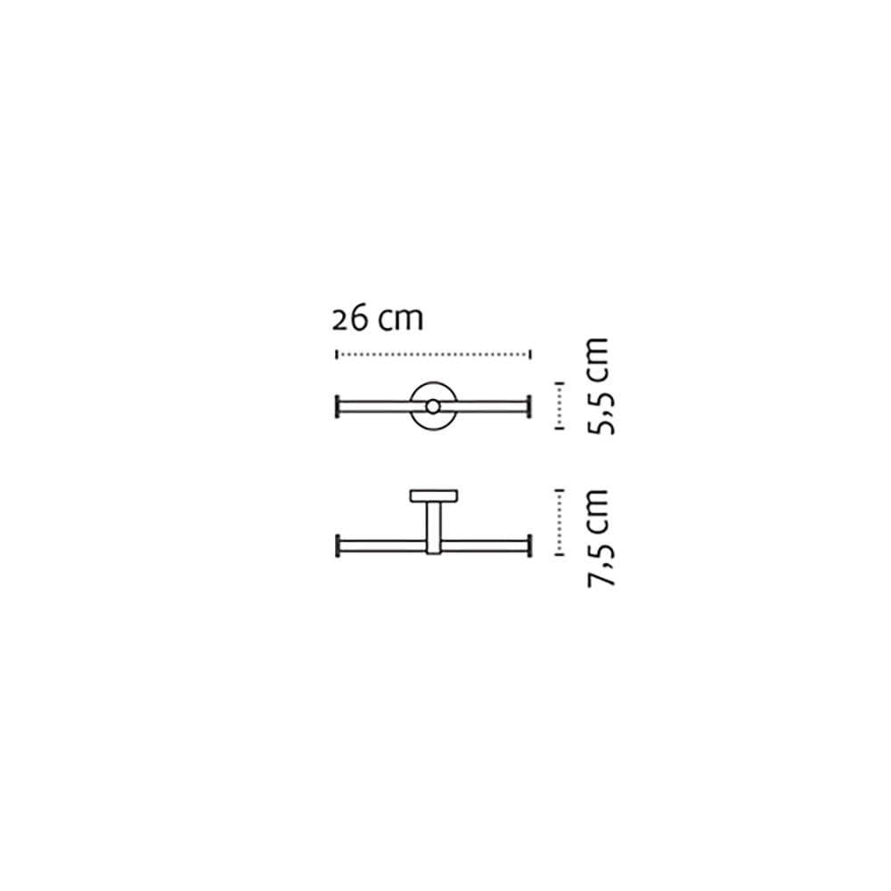 Double Toilet Roll Holder – UNO – Matt White — dimensions