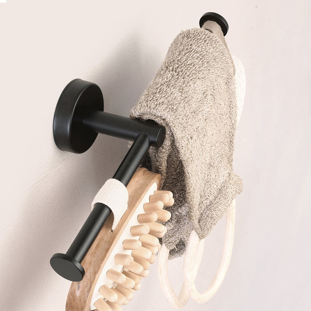 Double Toilet Roll Holder – UNO – Matt Black — interior view
