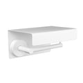 Toilet Roll Holder with Shelf – UNO – Matt White