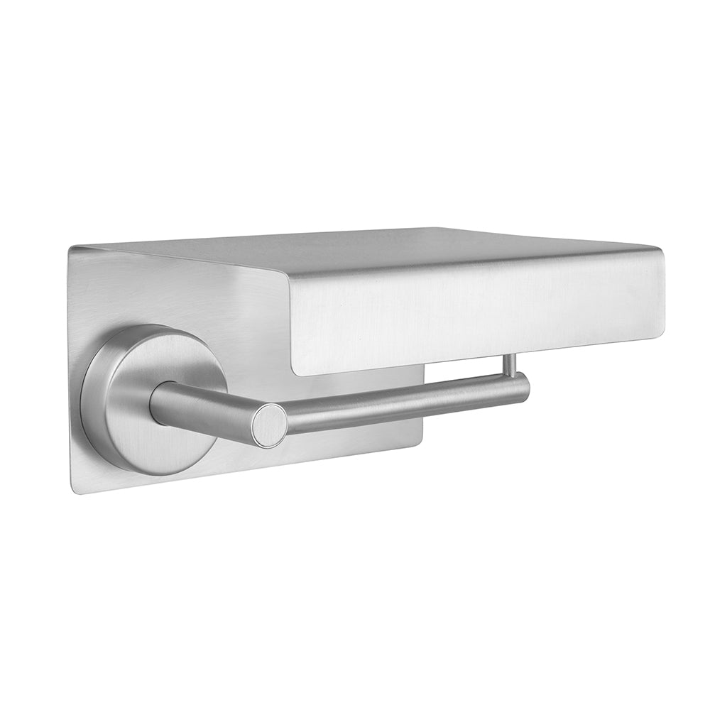 Toilet Roll Holder with Shelf – UNO – Brushed Stainless Steel
